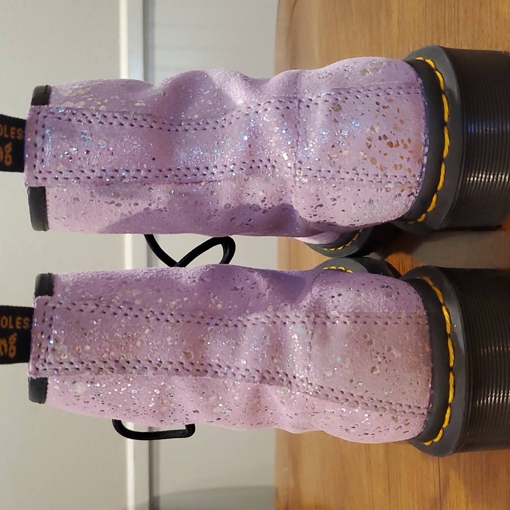 Like NEW Dr Martens Lilac Metallic Pascal Boots - Picture 8 of 13